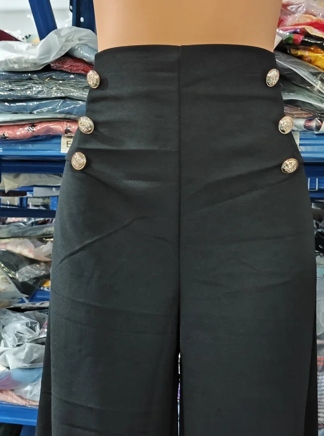 Calça Feminina Pantalona 2025 – Cintura Alta, Boca Larga e Estilo Europeu