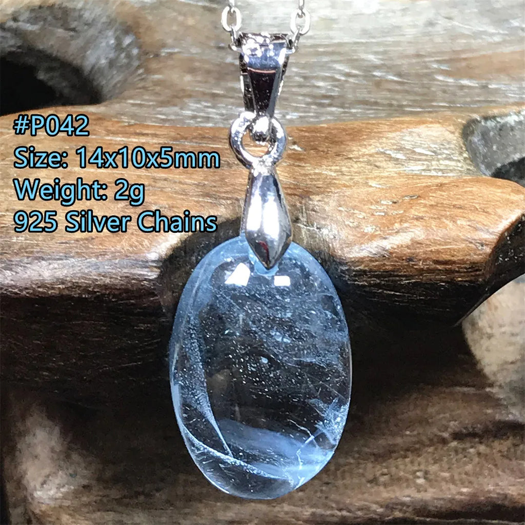Pingente de Topázio Azul Natural – Pedra de Energia, Sorte e Amor, Joia Feminina e Masculina