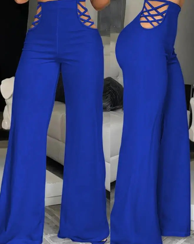 Calça Feminina Pantalona 2025 – Cintura Alta, Boca Larga e Estilo Europeu