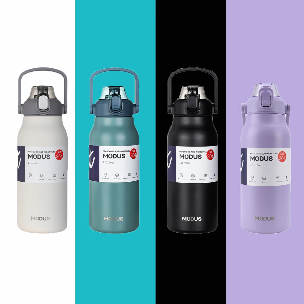 Garrafa Térmica Portátil – Aço Inoxidável com Canudo, Ideal para Viagem, Academia e Camping
