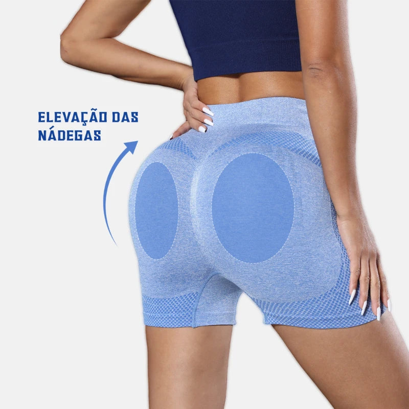 Conjunto 2 Peças – Shorts Esportivos Femininos, Ginástica e Yoga com Controle de Barriga e Glúteos