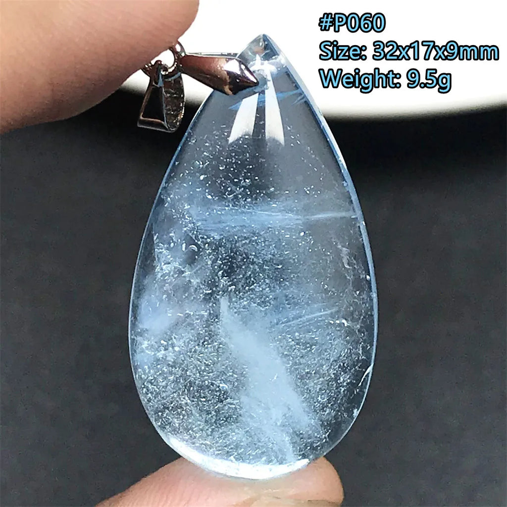 Pingente de Topázio Azul Natural – Pedra de Energia, Sorte e Amor, Joia Feminina e Masculina