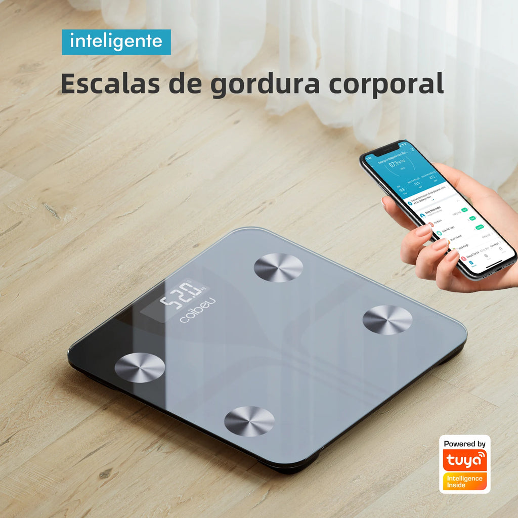 Tuya, Smart Digital Bioimpedance Scale Body Scale with 17 Essential Measurements, Large LCD, Up to 180kg, Coibeu