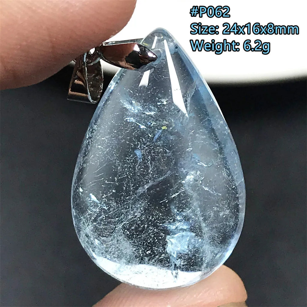 Pingente de Topázio Azul Natural – Pedra de Energia, Sorte e Amor, Joia Feminina e Masculina