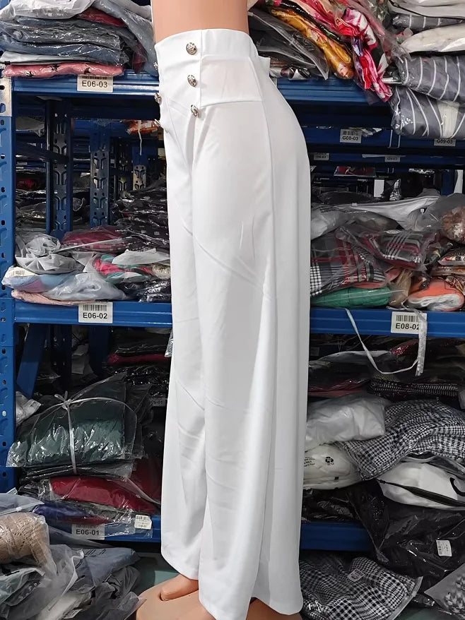 Calça Feminina Pantalona 2025 – Cintura Alta, Boca Larga e Estilo Europeu