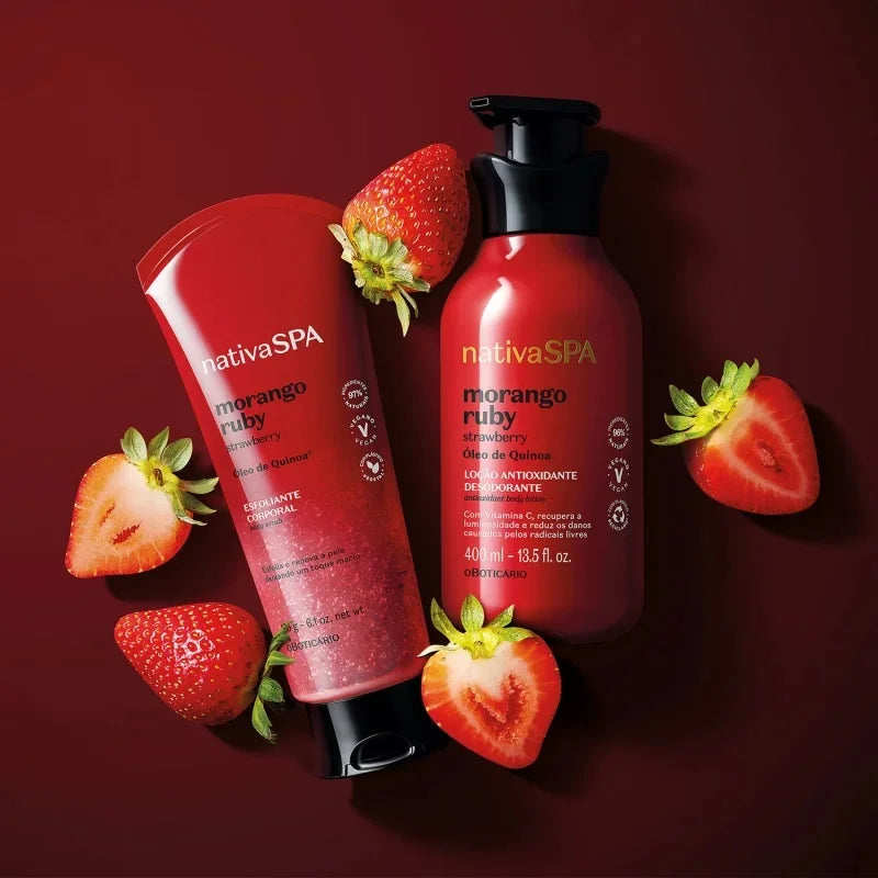 Loção Corporal Antioxidante Native SPA Morango Ruby Original – O Boticário 400ml