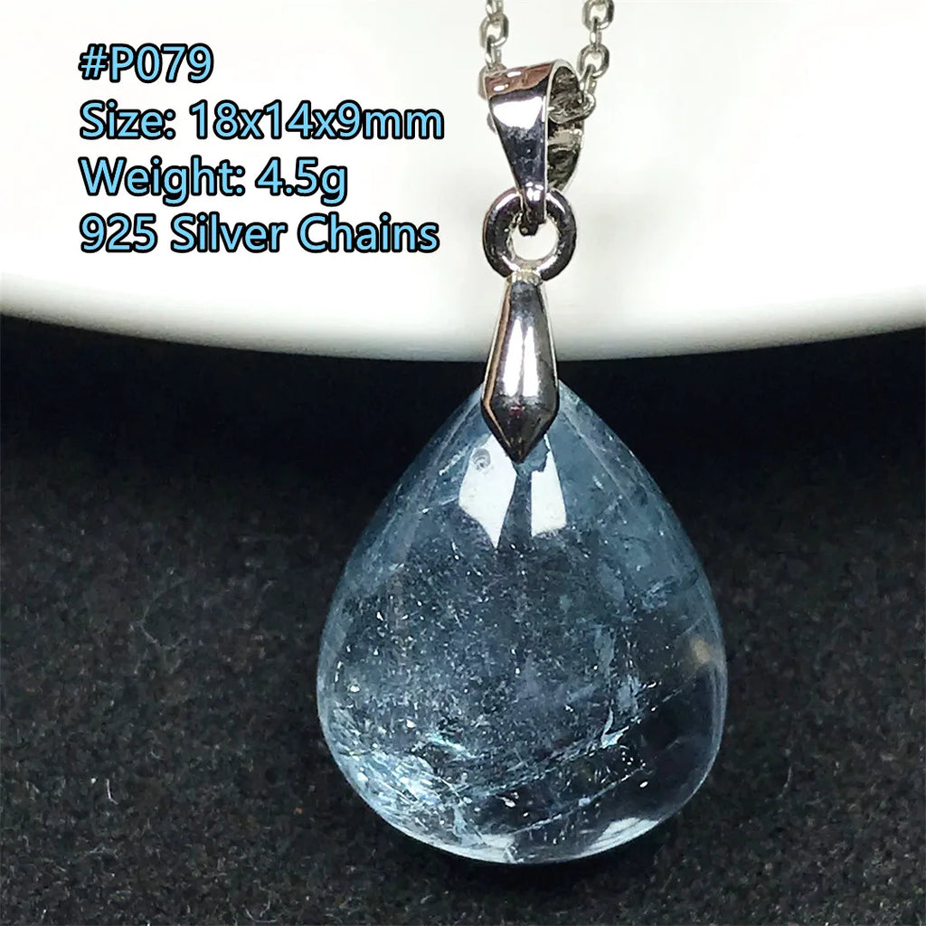 Pingente de Topázio Azul Natural – Pedra de Energia, Sorte e Amor, Joia Feminina e Masculina