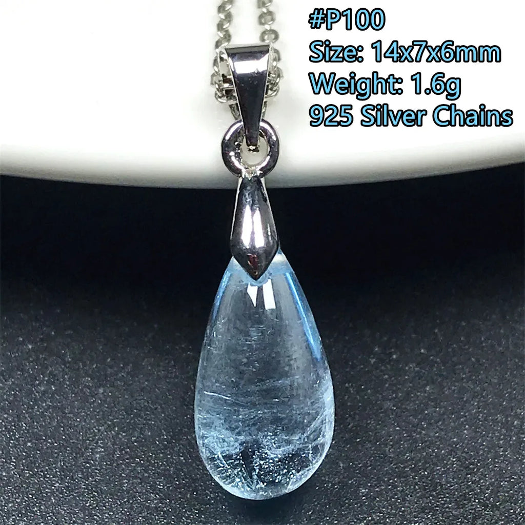 Pingente de Topázio Azul Natural – Pedra de Energia, Sorte e Amor, Joia Feminina e Masculina