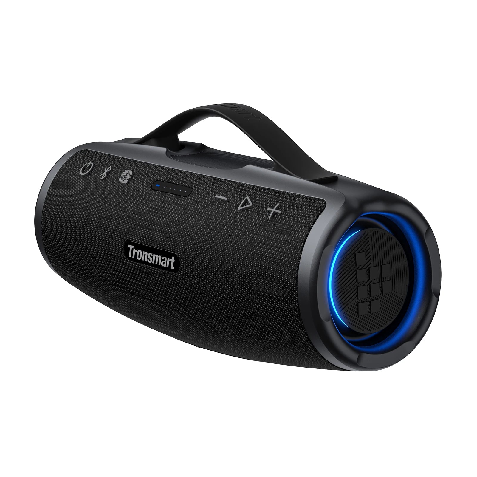 Caixa de Som Bluetooth Tronsmart Mirtune S100 – 50W, À Prova d’Água IPX7, Controle por App, Powerbank Integrado e Alça Retrátil