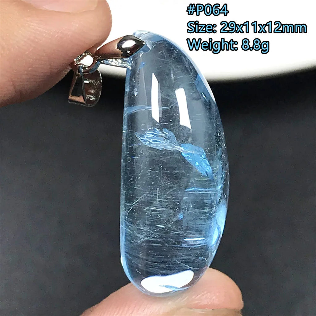 Pingente de Topázio Azul Natural – Pedra de Energia, Sorte e Amor, Joia Feminina e Masculina