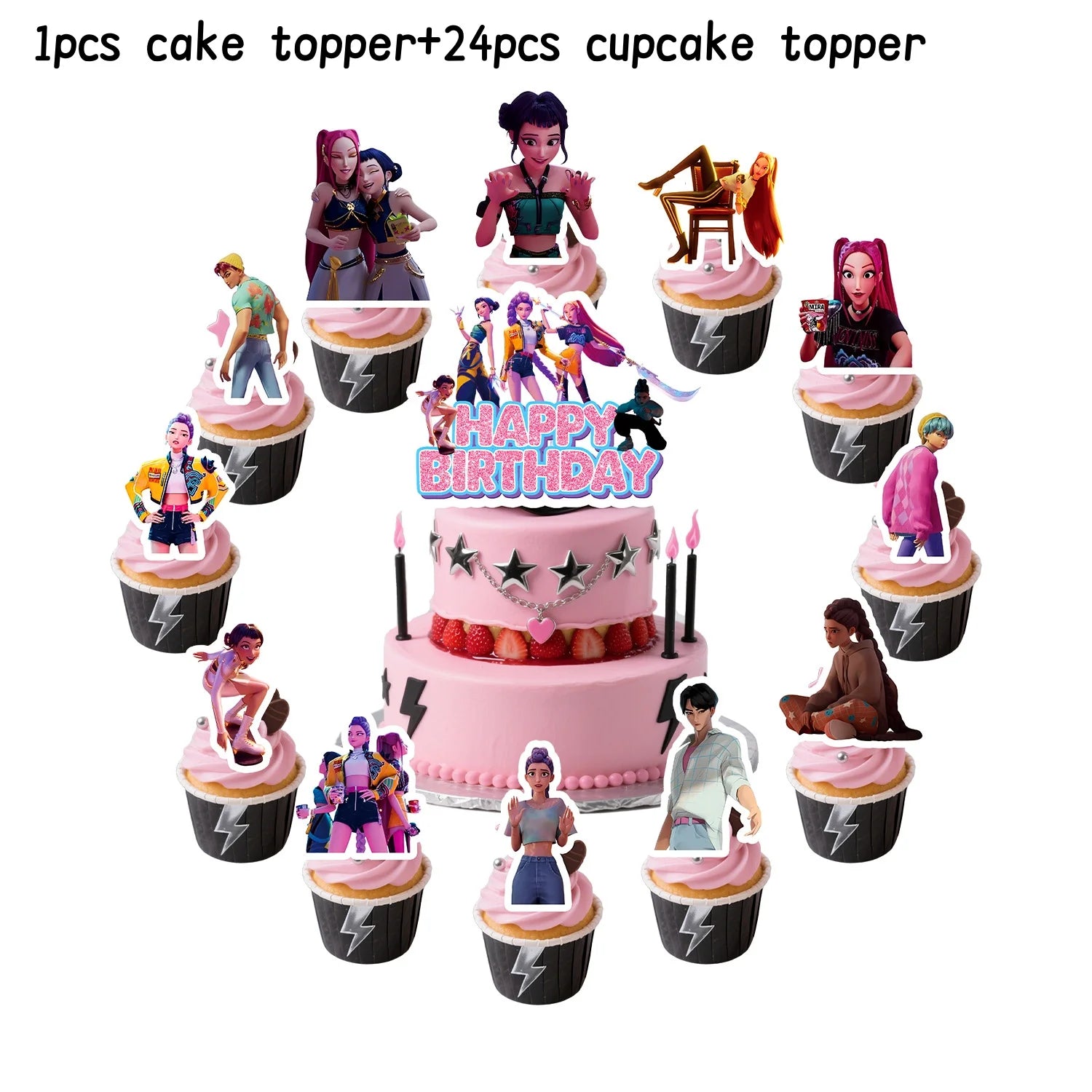 Caçador de demônios kpop decoração de festa k pop caçadores de demônios kit de pano de mesa de aniversário sacos de copo de prato caçadores de demônio kpop lembranças de festa