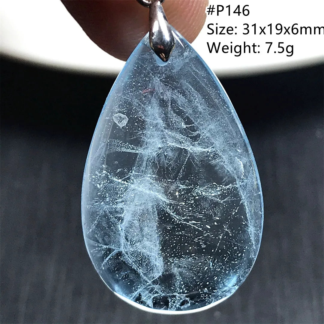 Pingente de Topázio Azul Natural – Pedra de Energia, Sorte e Amor, Joia Feminina e Masculina