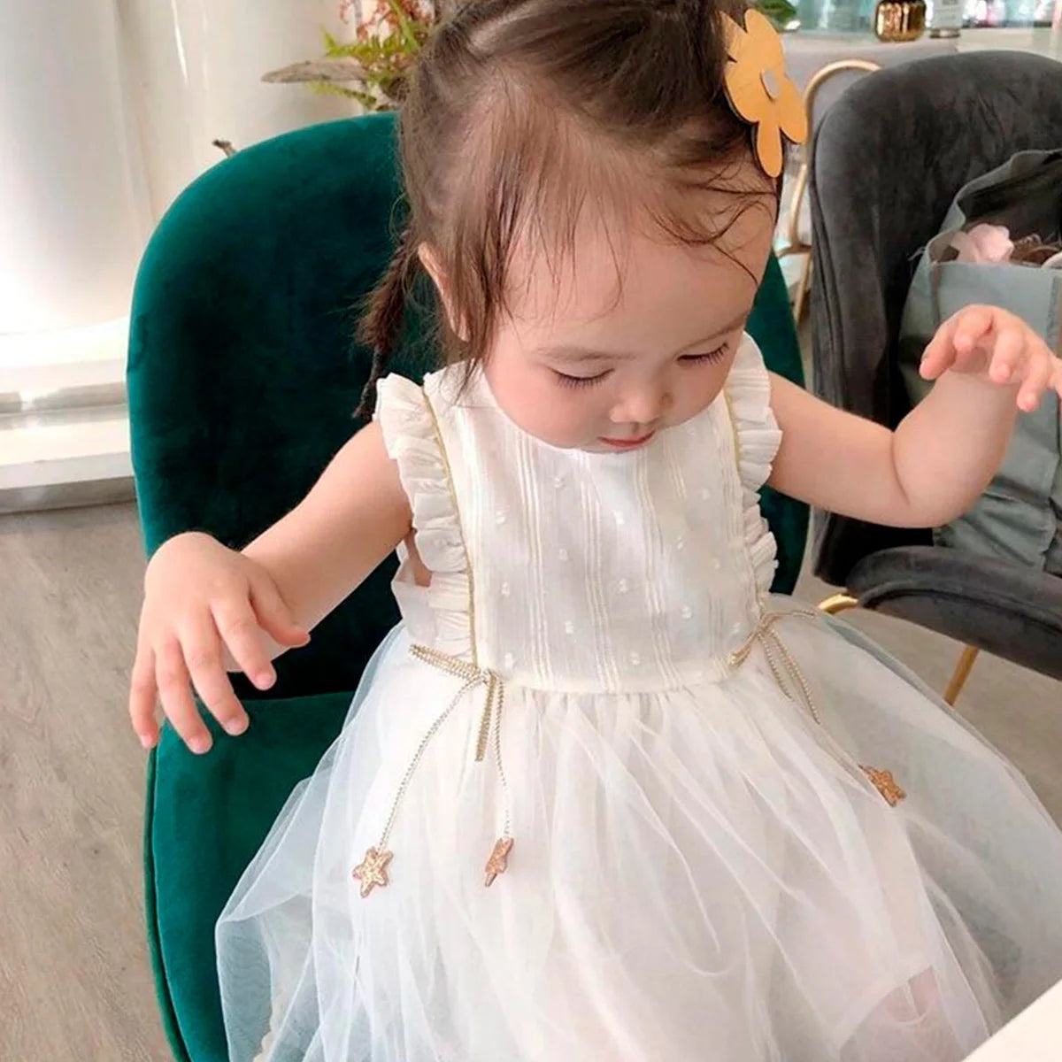 Vestido Infantil Feminino – Elegante para Festas, Batizado e Casamento