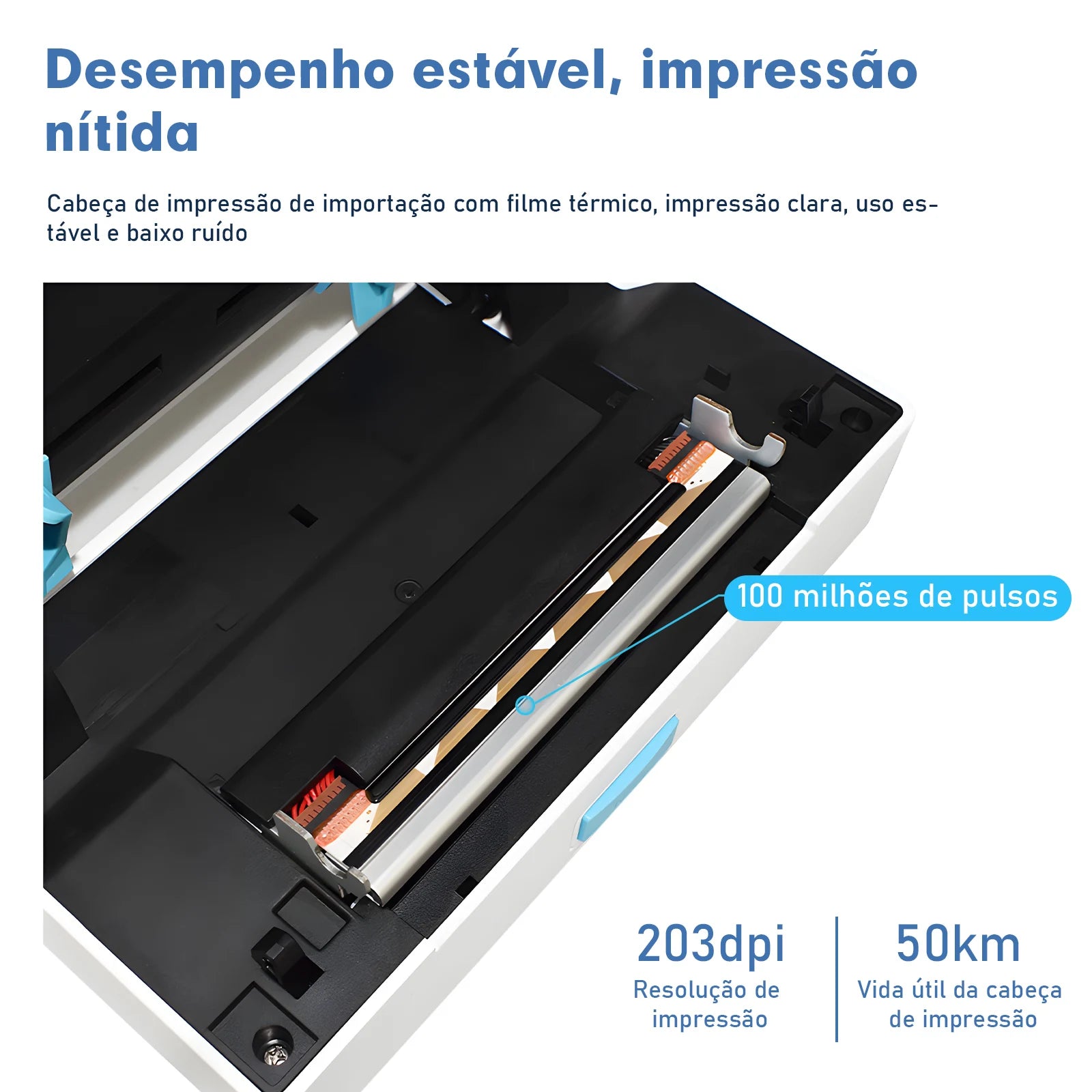 Impressora Eletrônica de Etiquetas – Adesiva, Suporte Bluetooth e WiFi, Impressão Rápida, Térmica