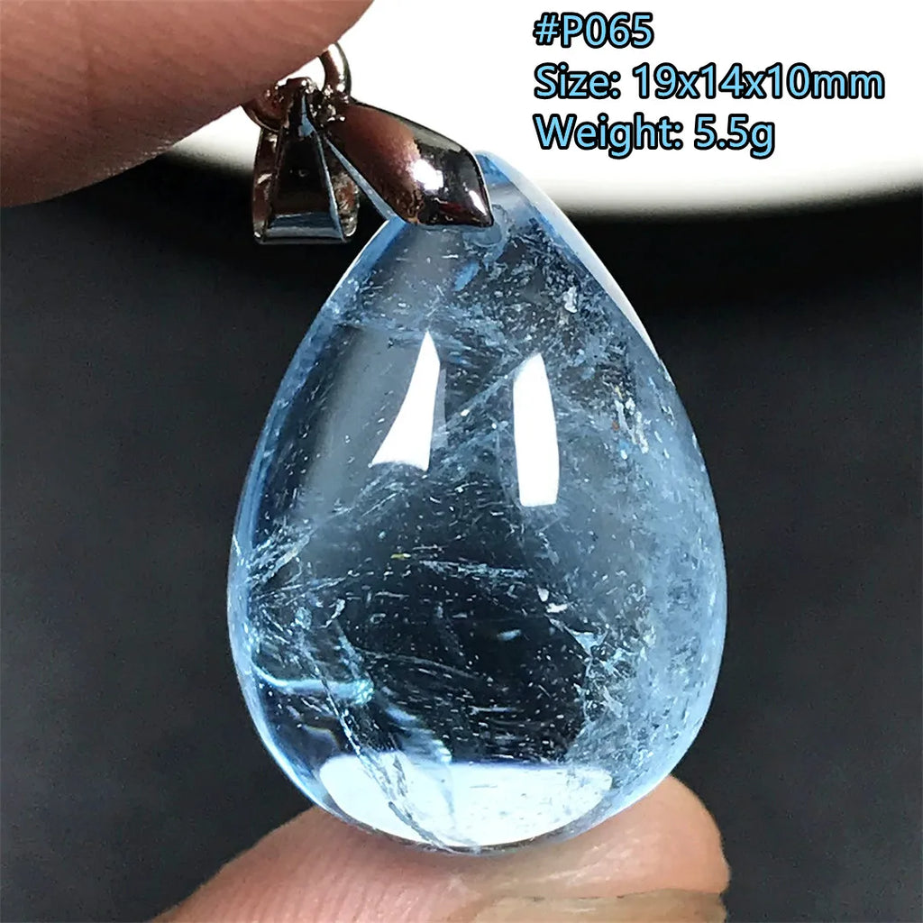 Pingente de Topázio Azul Natural – Pedra de Energia, Sorte e Amor, Joia Feminina e Masculina
