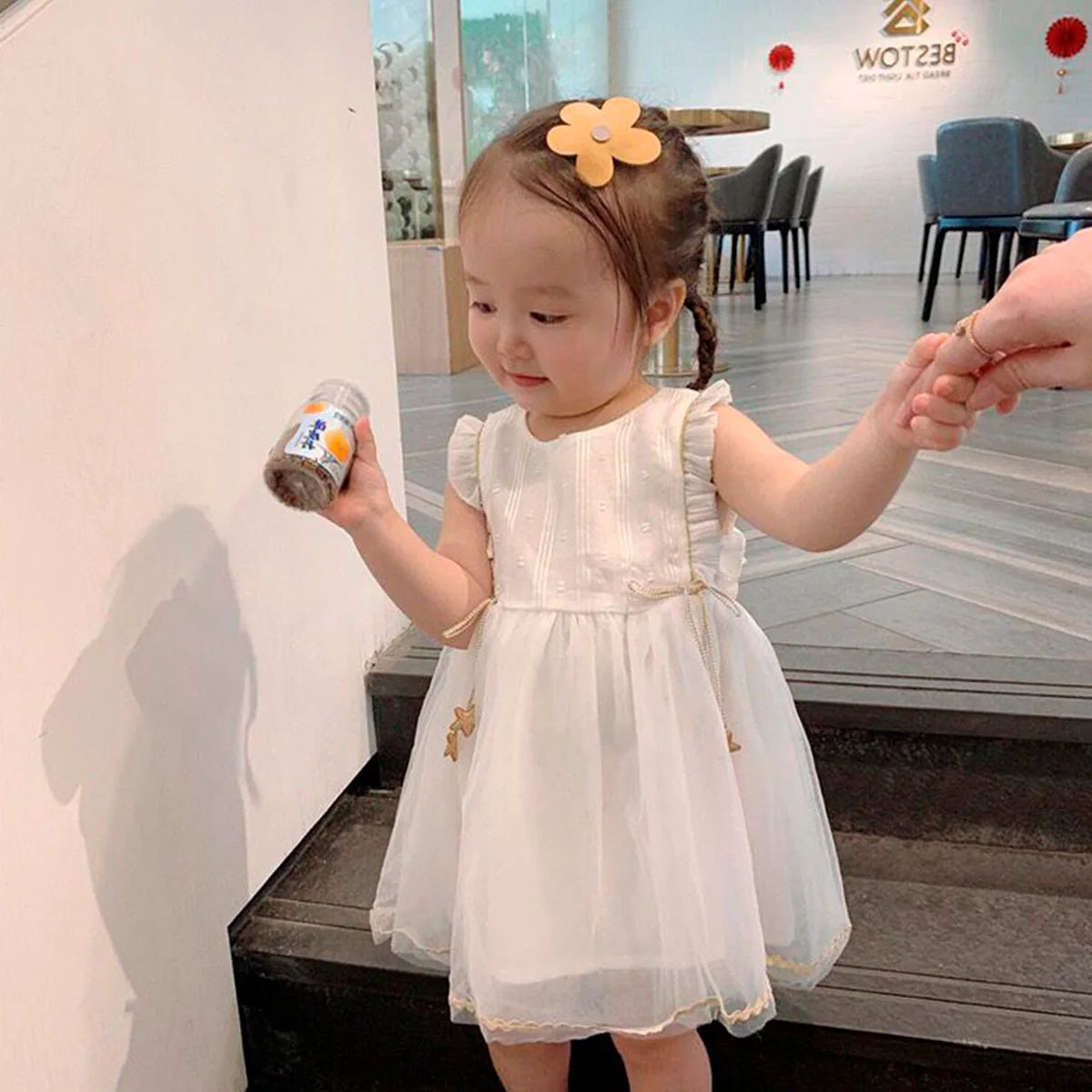 Vestido Infantil Feminino – Elegante para Festas, Batizado e Casamento