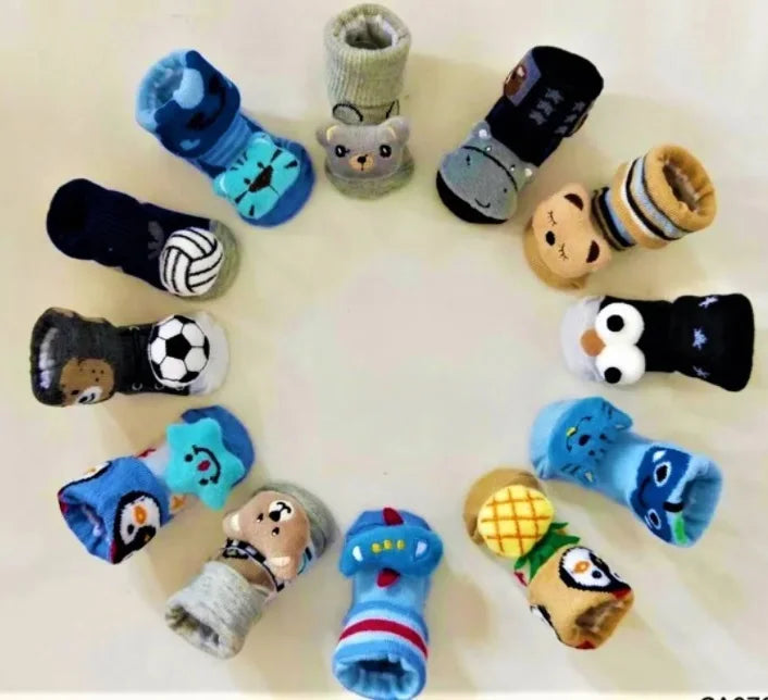 Kit Meias e Pantufas Infantil – 11 Peças, Menino, Recém-Nascido RN