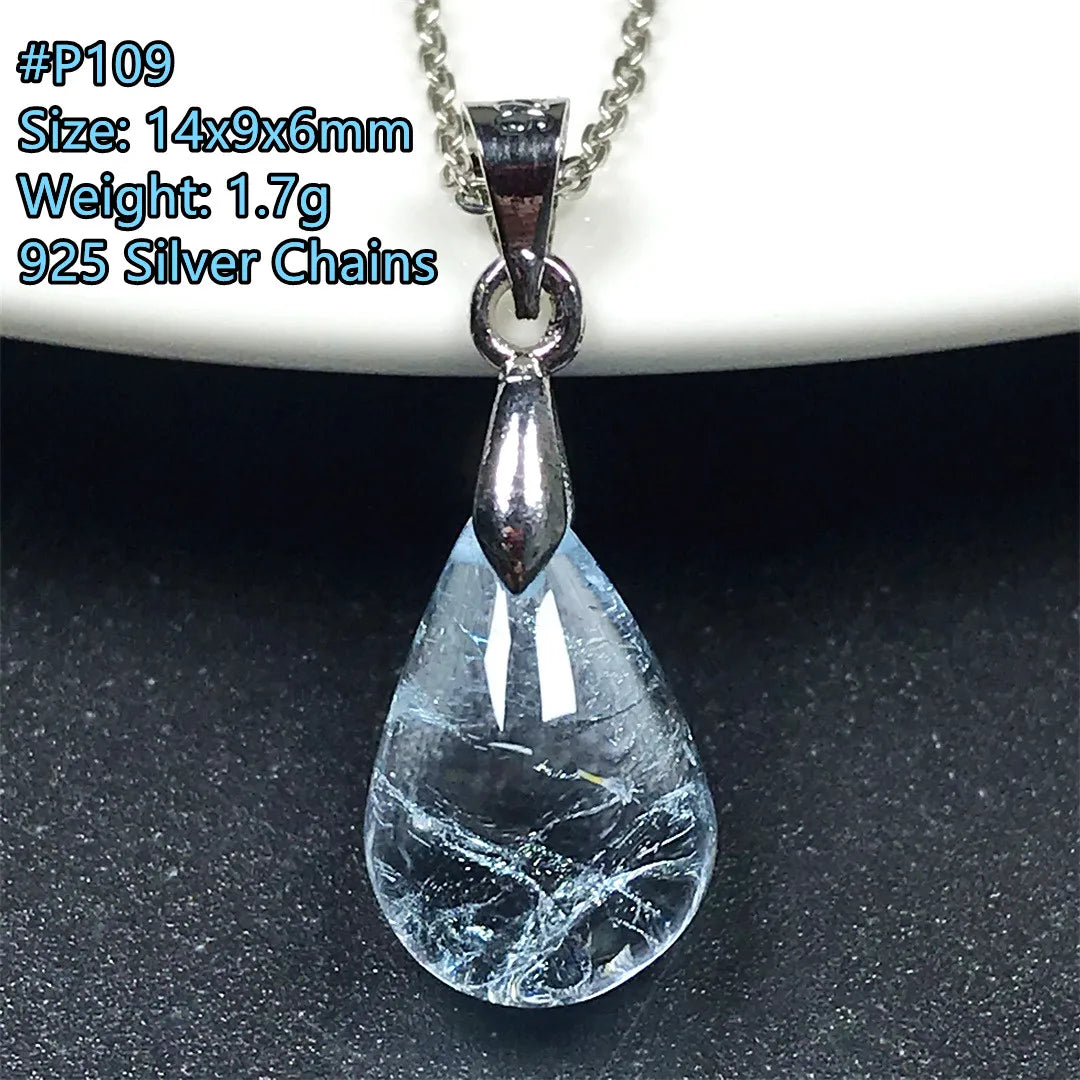 Pingente de Topázio Azul Natural – Pedra de Energia, Sorte e Amor, Joia Feminina e Masculina