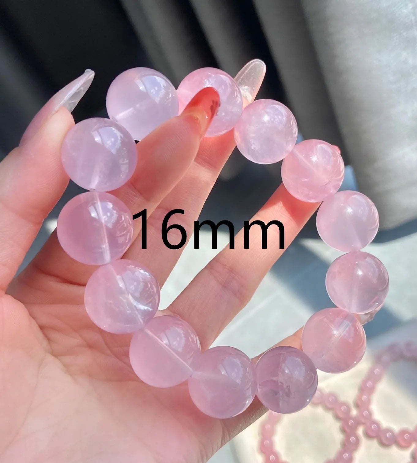 Natural Pink Rose Quartz Star Round Beads Bracelet Jewelry 10mm 12mm 14mm 16mm From Mozambique Women Rose Quartz Beads AAAAAA