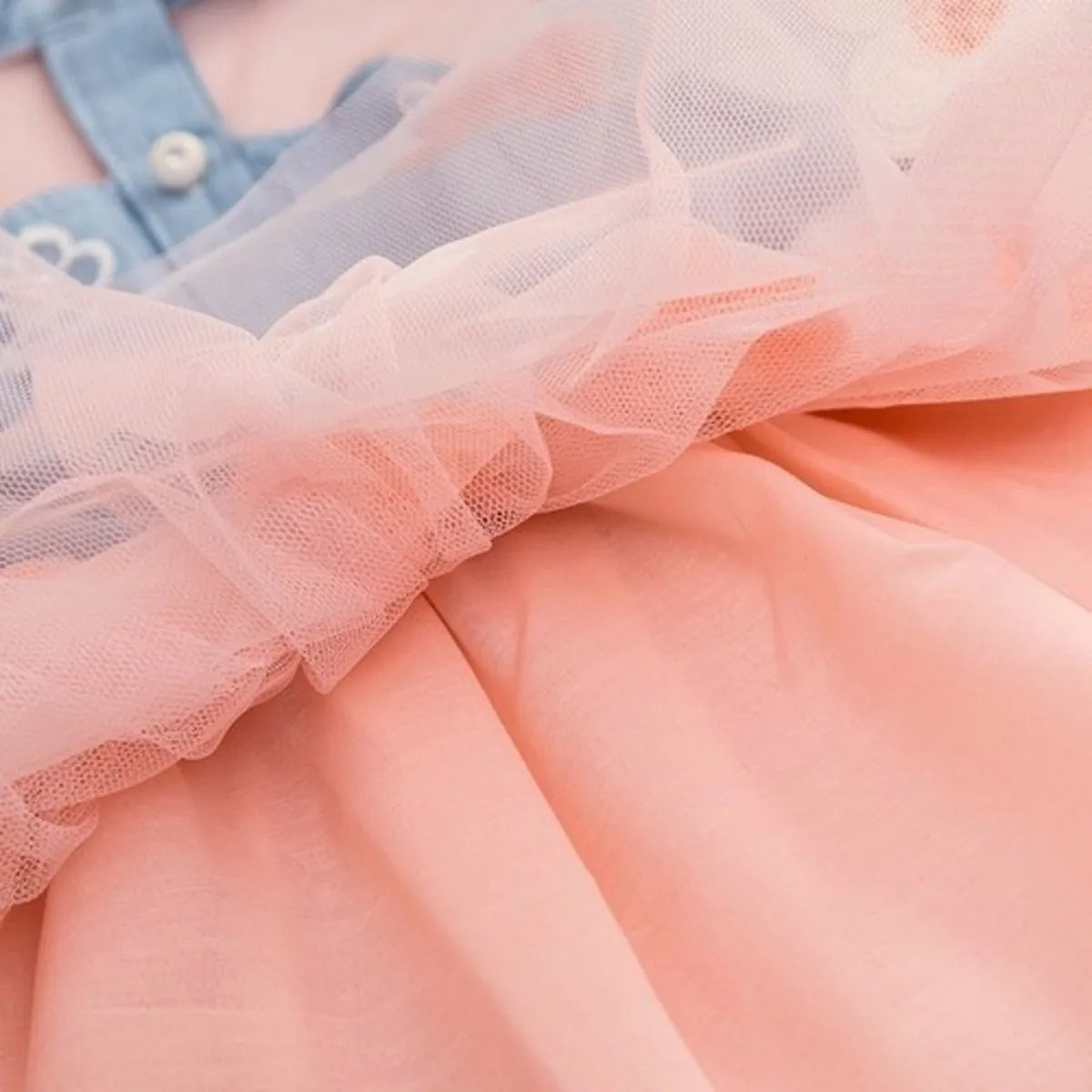 Vestido Infantil Feminino – Festa com Aba e Tule Florido
