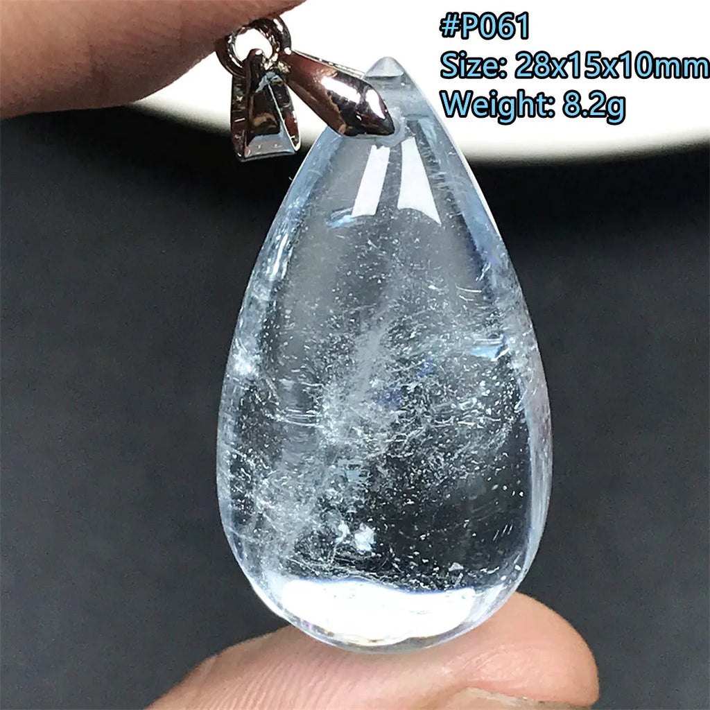 Pingente de Topázio Azul Natural – Pedra de Energia, Sorte e Amor, Joia Feminina e Masculina