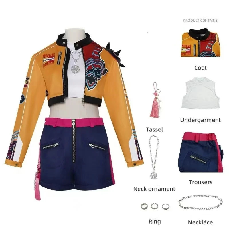 Rumi mira zoey cosplay kpop cosplay traje peruca 2026 uniforme feminino meninas festa de halloween role play roupas para adulto criança
