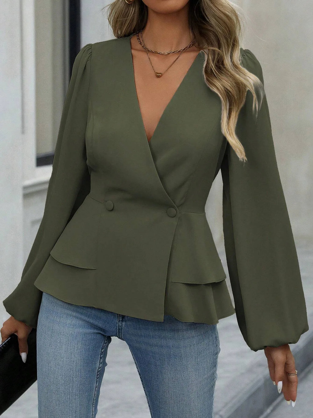 2025 primavera outono feminino topo maduro magro cintura abraçando renda francesa moda escritório cintura-beliscar camisa casaco para o sexo feminino