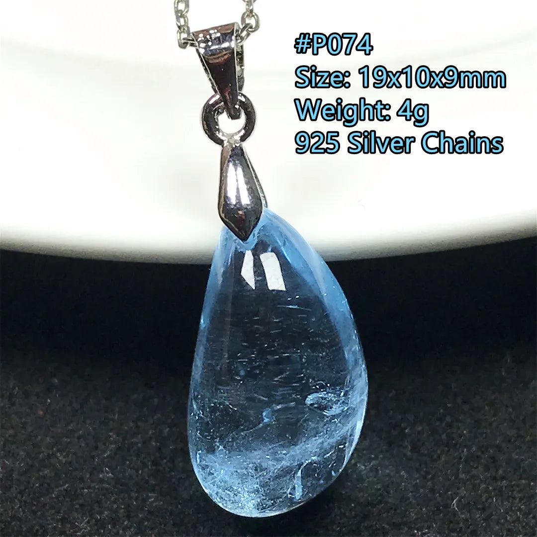 Pingente de Topázio Azul Natural – Pedra de Energia, Sorte e Amor, Joia Feminina e Masculina