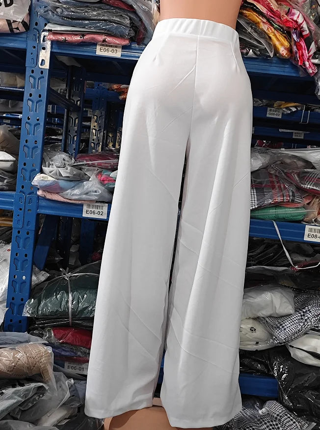 Calça Feminina Pantalona 2025 – Cintura Alta, Boca Larga e Estilo Europeu