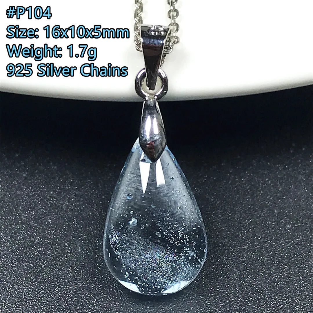 Pingente de Topázio Azul Natural – Pedra de Energia, Sorte e Amor, Joia Feminina e Masculina
