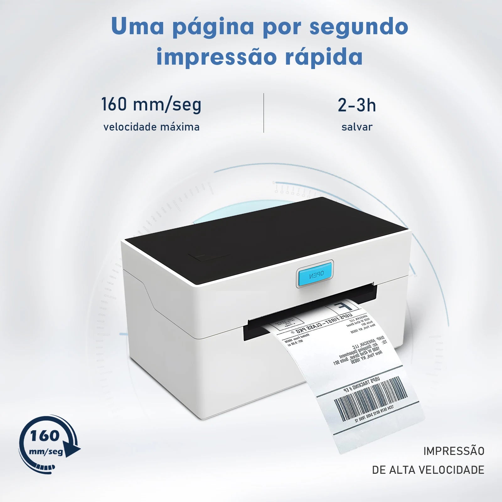 Impressora Eletrônica de Etiquetas – Adesiva, Suporte Bluetooth e WiFi, Impressão Rápida, Térmica