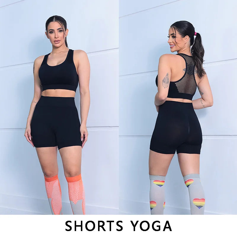 Shorts Feminino Esportivo – Cintura Alta, Levanta Bumbum e Respirável
