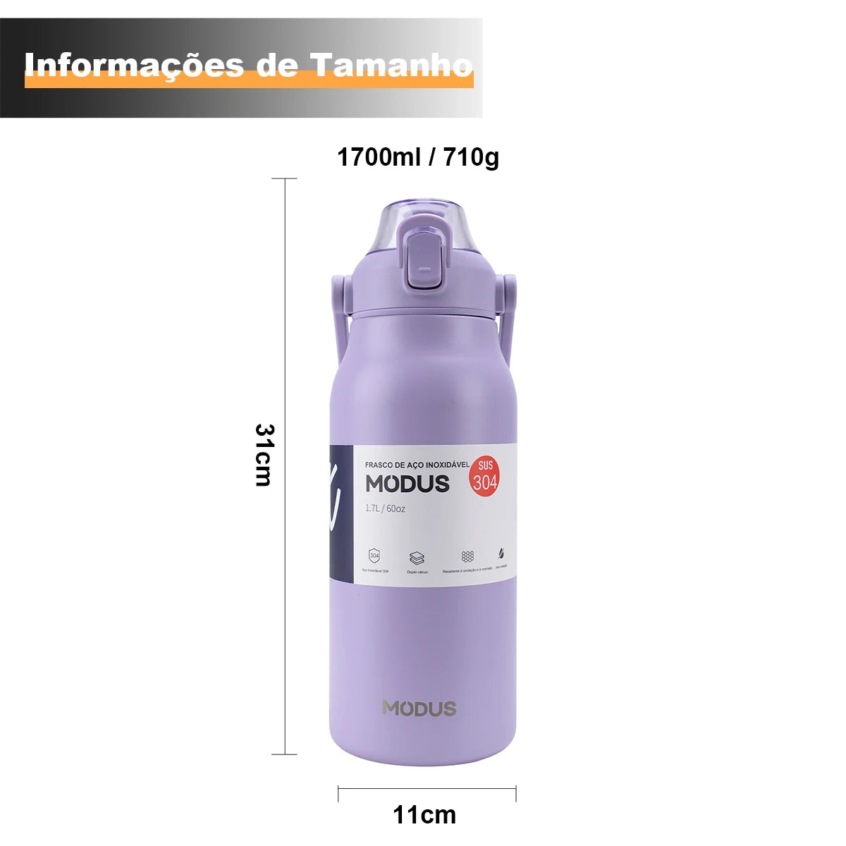 Garrafa Térmica Portátil – Aço Inoxidável com Canudo, Ideal para Viagem, Academia e Camping