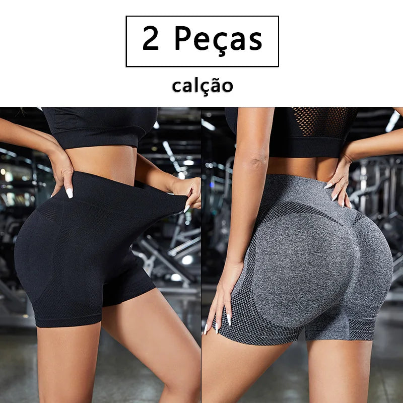 Shorts Feminino Esportivo – Cintura Alta, Levanta Bumbum e Respirável