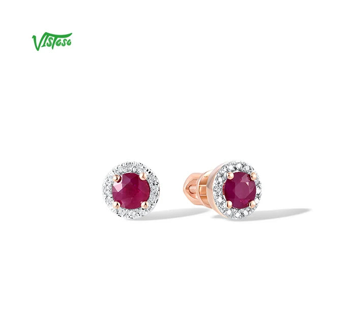 Brincos Femininos Vistoso – Ouro 14K 585, Pedras Preciosas Azul, Rubi e Safira 4mm