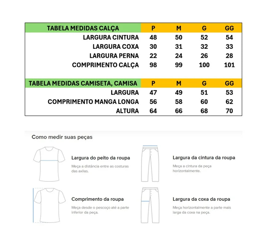 Pijama Longo Feminino – Camisa Polo e Calça com Estampa de Corações
