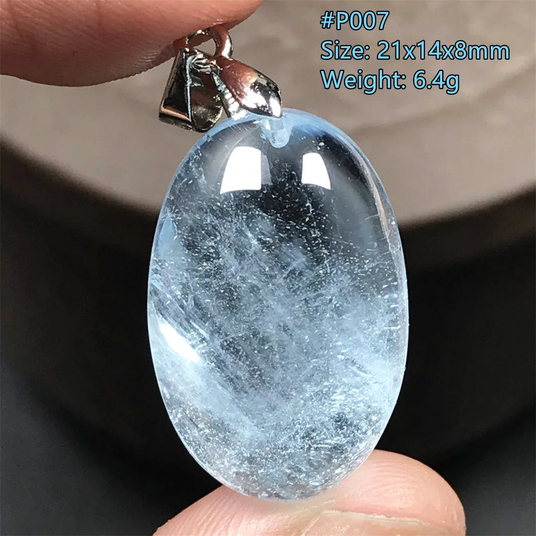 Pingente de Topázio Azul Natural – Pedra de Energia, Sorte e Amor, Joia Feminina e Masculina