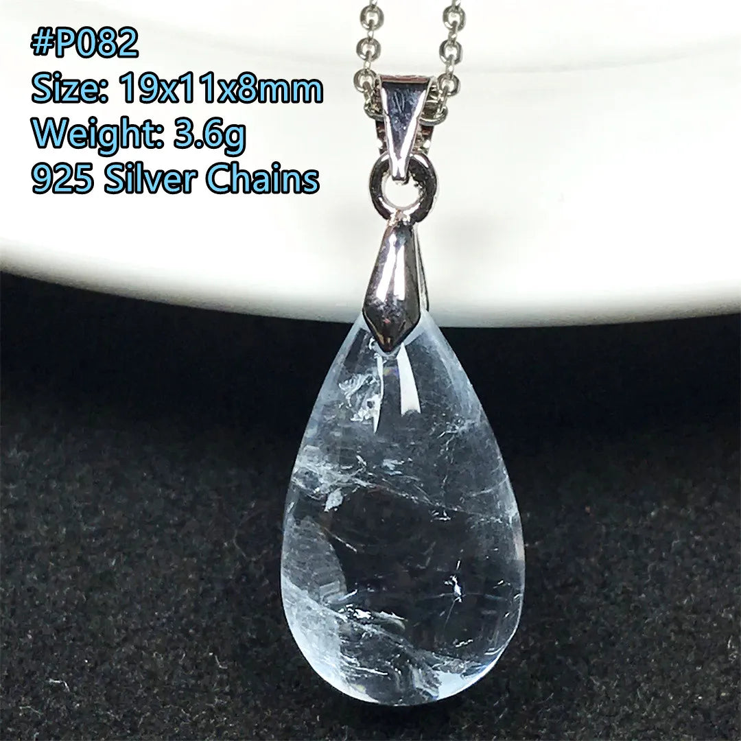 Pingente de Topázio Azul Natural – Pedra de Energia, Sorte e Amor, Joia Feminina e Masculina