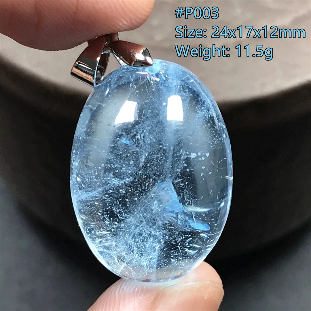 Pingente de Topázio Azul Natural – Pedra de Energia, Sorte e Amor, Joia Feminina e Masculina