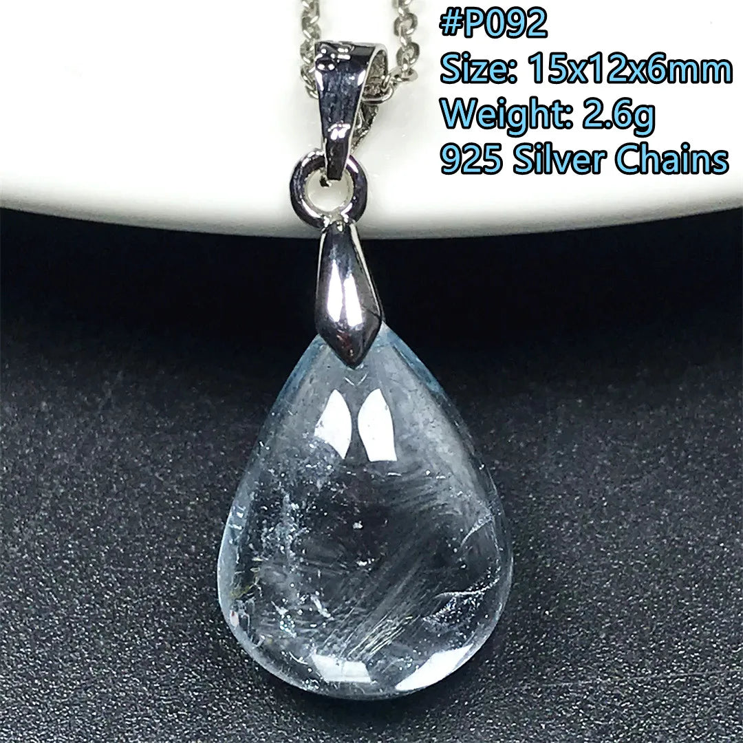 Pingente de Topázio Azul Natural – Pedra de Energia, Sorte e Amor, Joia Feminina e Masculina