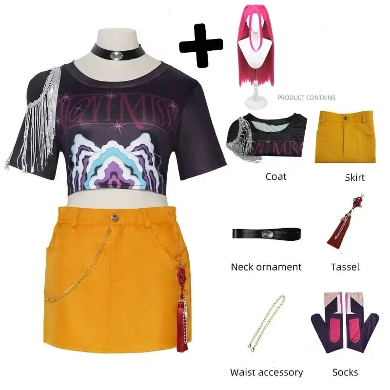 Rumi mira zoey cosplay kpop cosplay traje peruca 2026 uniforme feminino meninas festa de halloween role play roupas para adulto criança