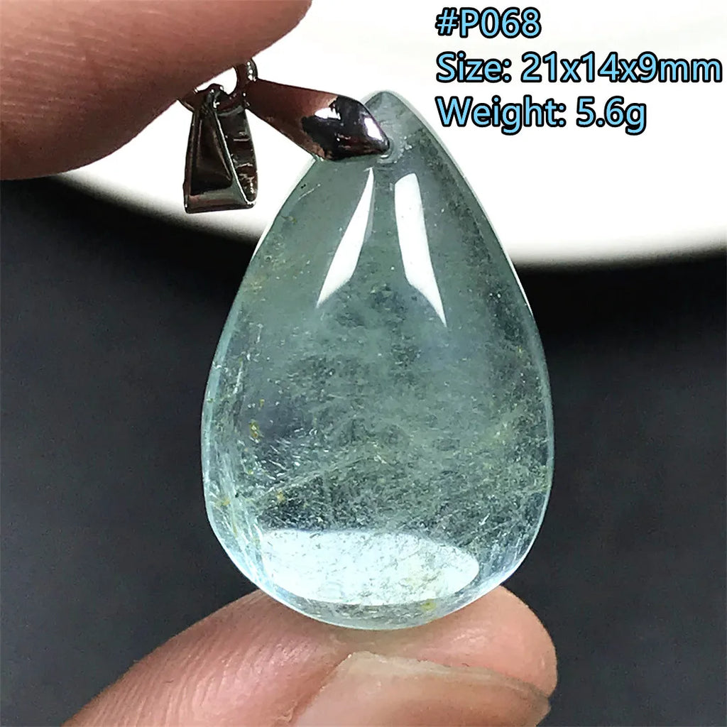Pingente de Topázio Azul Natural – Pedra de Energia, Sorte e Amor, Joia Feminina e Masculina