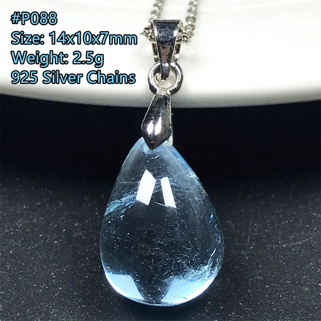 Pingente de Topázio Azul Natural – Pedra de Energia, Sorte e Amor, Joia Feminina e Masculina