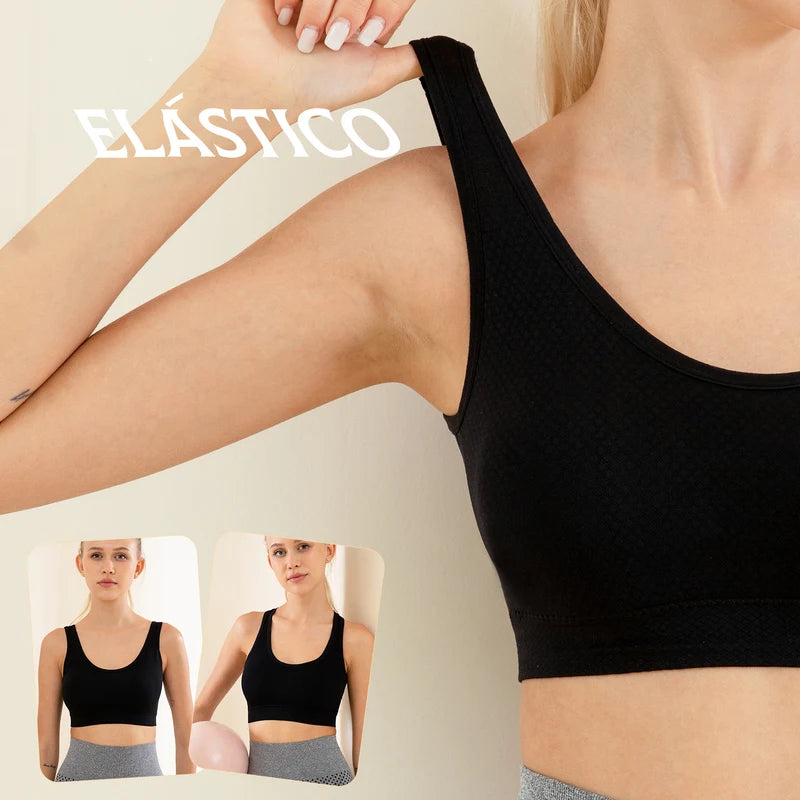 Sutiã Esportivo Feminino – Push Up, Respirável e Antichoque