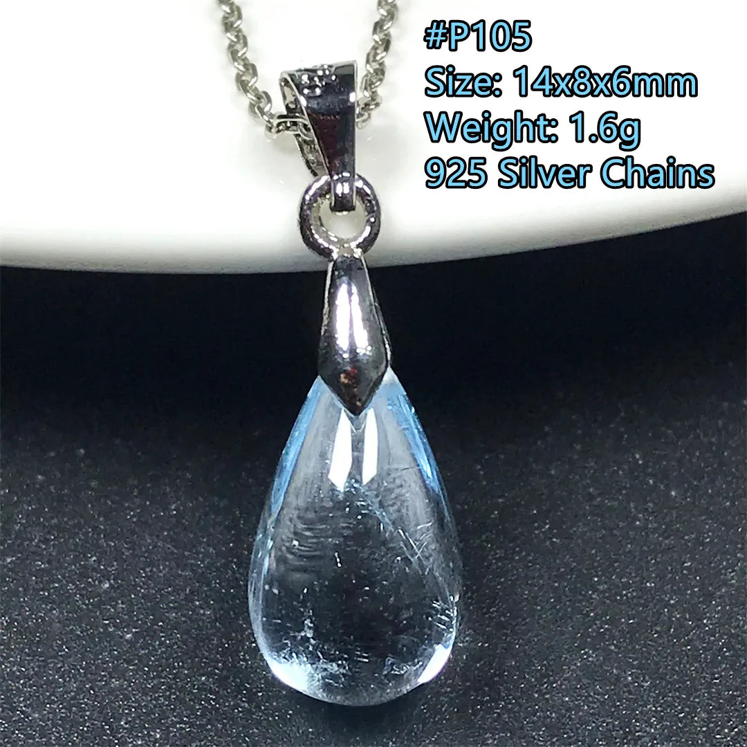 Pingente de Topázio Azul Natural – Pedra de Energia, Sorte e Amor, Joia Feminina e Masculina