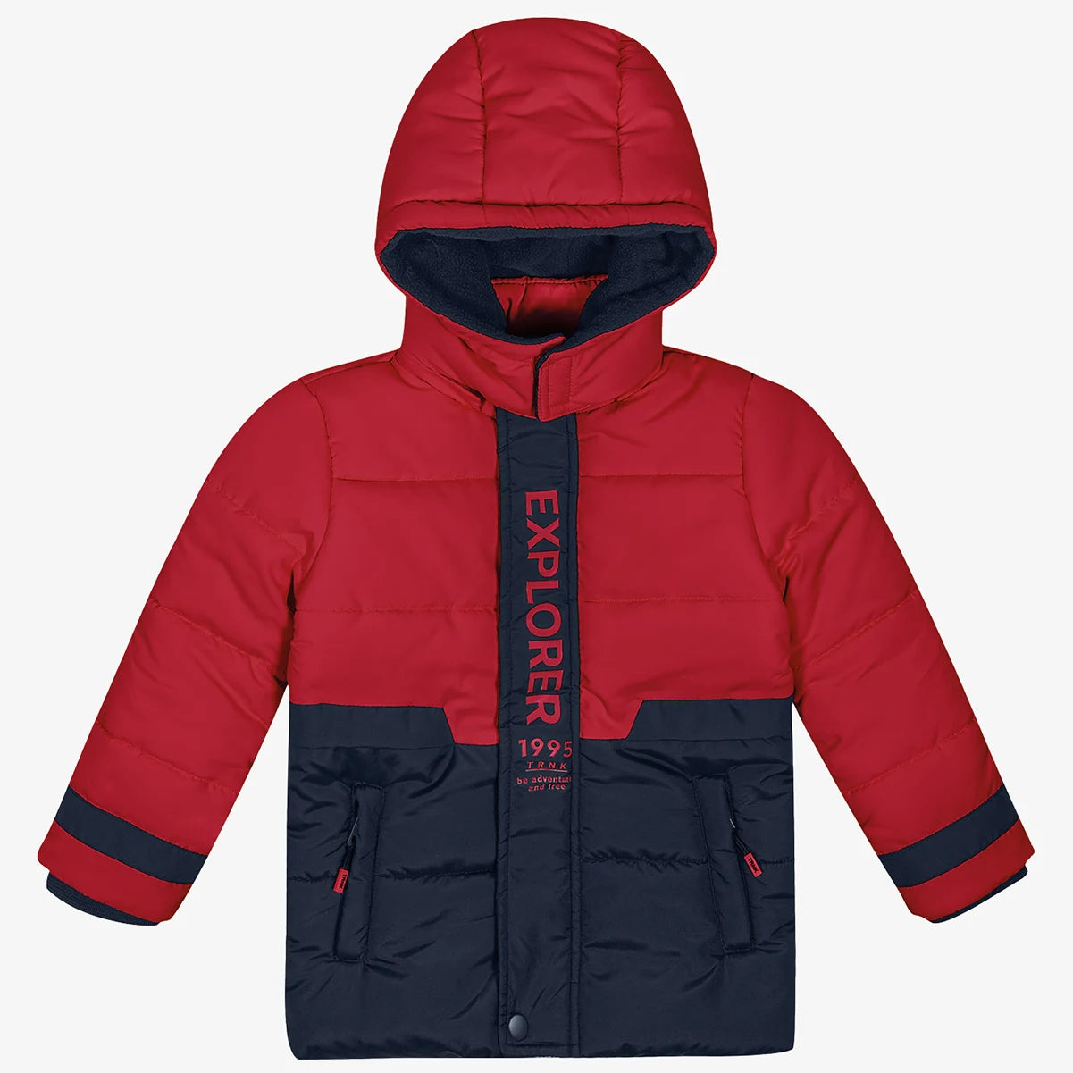 Casaco Infantil Masculino Explorer – Jaqueta Vermelha, Estilo Aventureiro