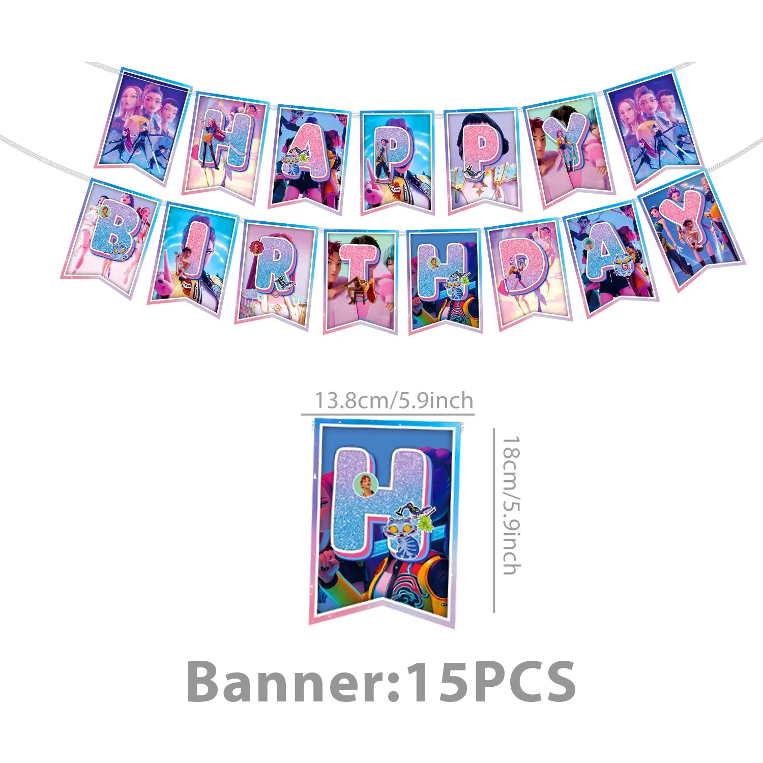 Caçador de demônios kpop decoração de festa k pop caçadores de demônios kit de pano de mesa de aniversário sacos de copo de prato caçadores de demônio kpop lembranças de festa