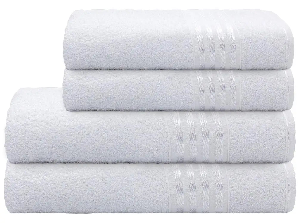 Conjunto de Toalhas de Banho e Rosto Pinho Decor Branco – 4 Peças