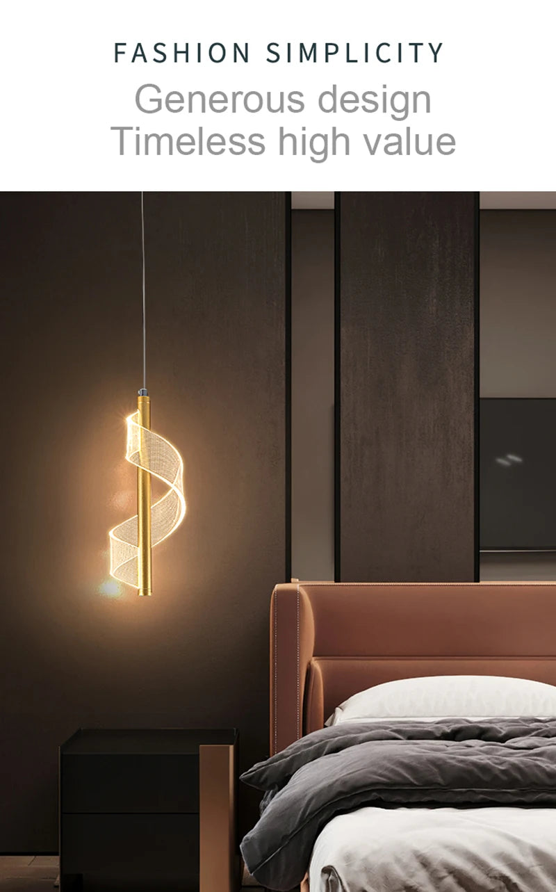 Luminária Pendente LED Nórdica – Iluminação Interna para Sala, Quarto e Mesa de Jantar