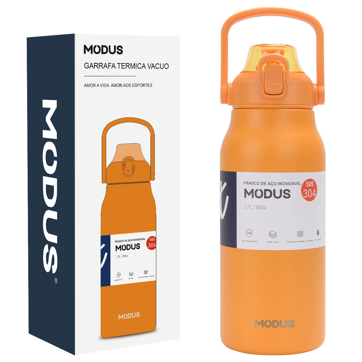 Garrafa Térmica Portátil – Aço Inoxidável com Canudo, Ideal para Viagem, Academia e Camping